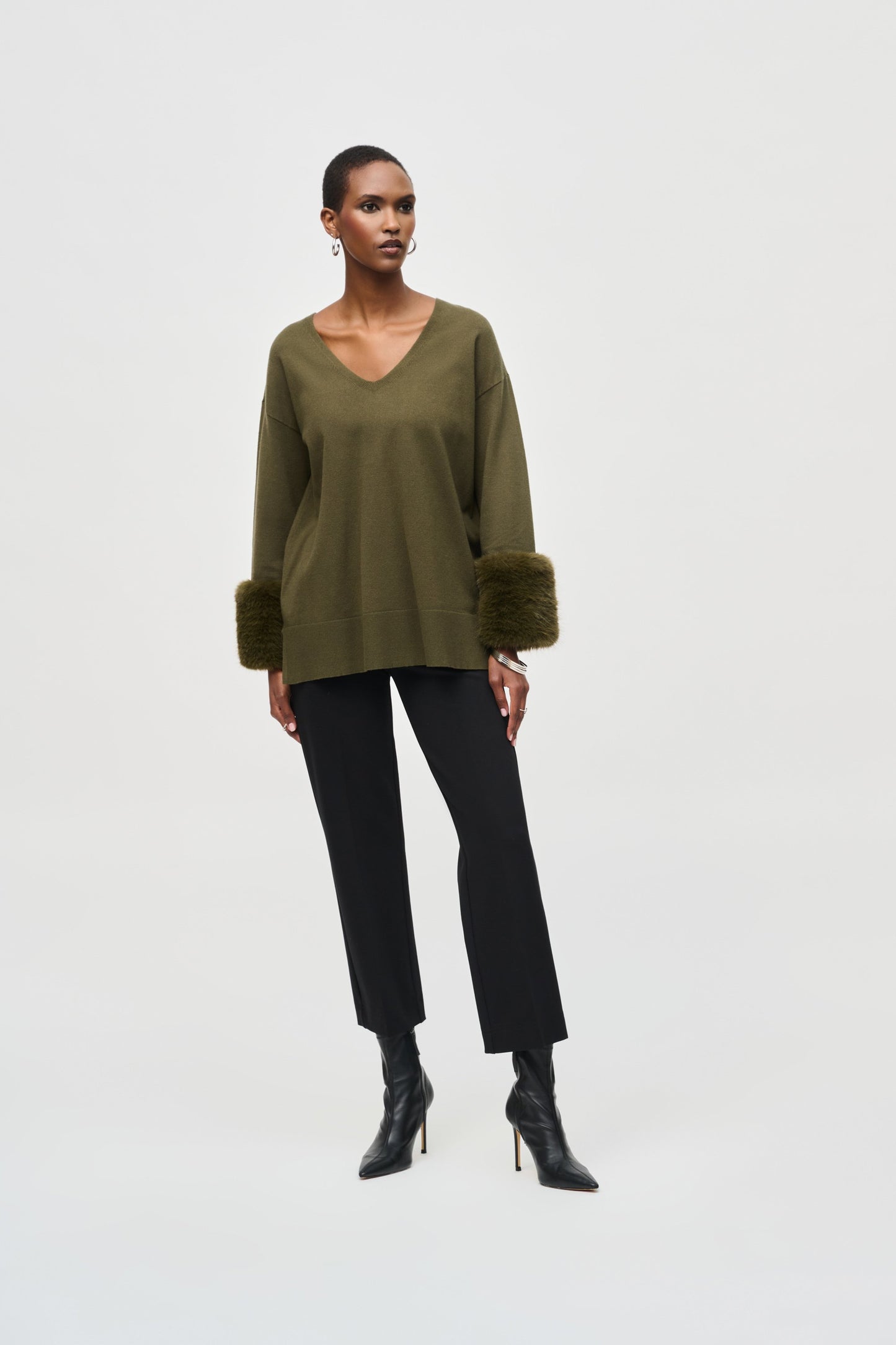 Heavy Knit Straight Pull-On Pants
243049F25