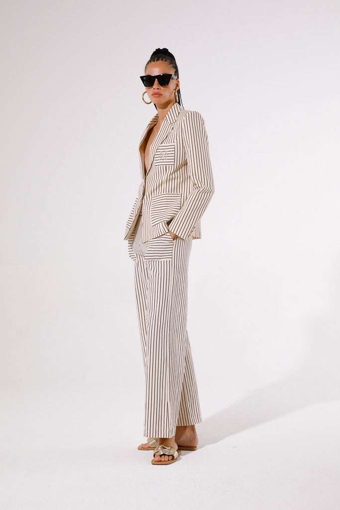 Postiano stripe blazer.