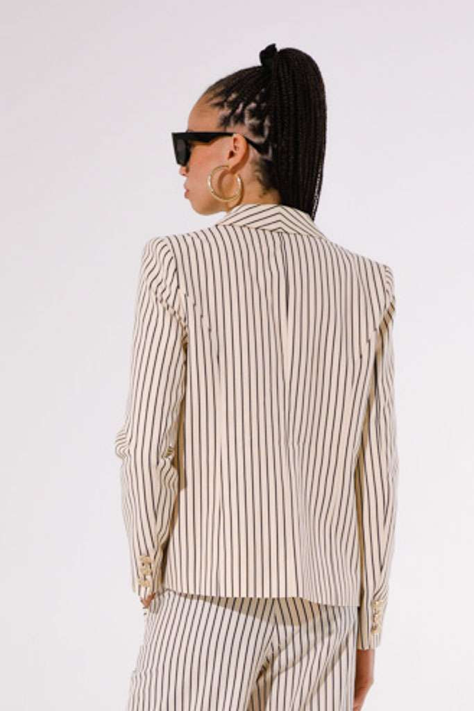 Postiano stripe blazer.