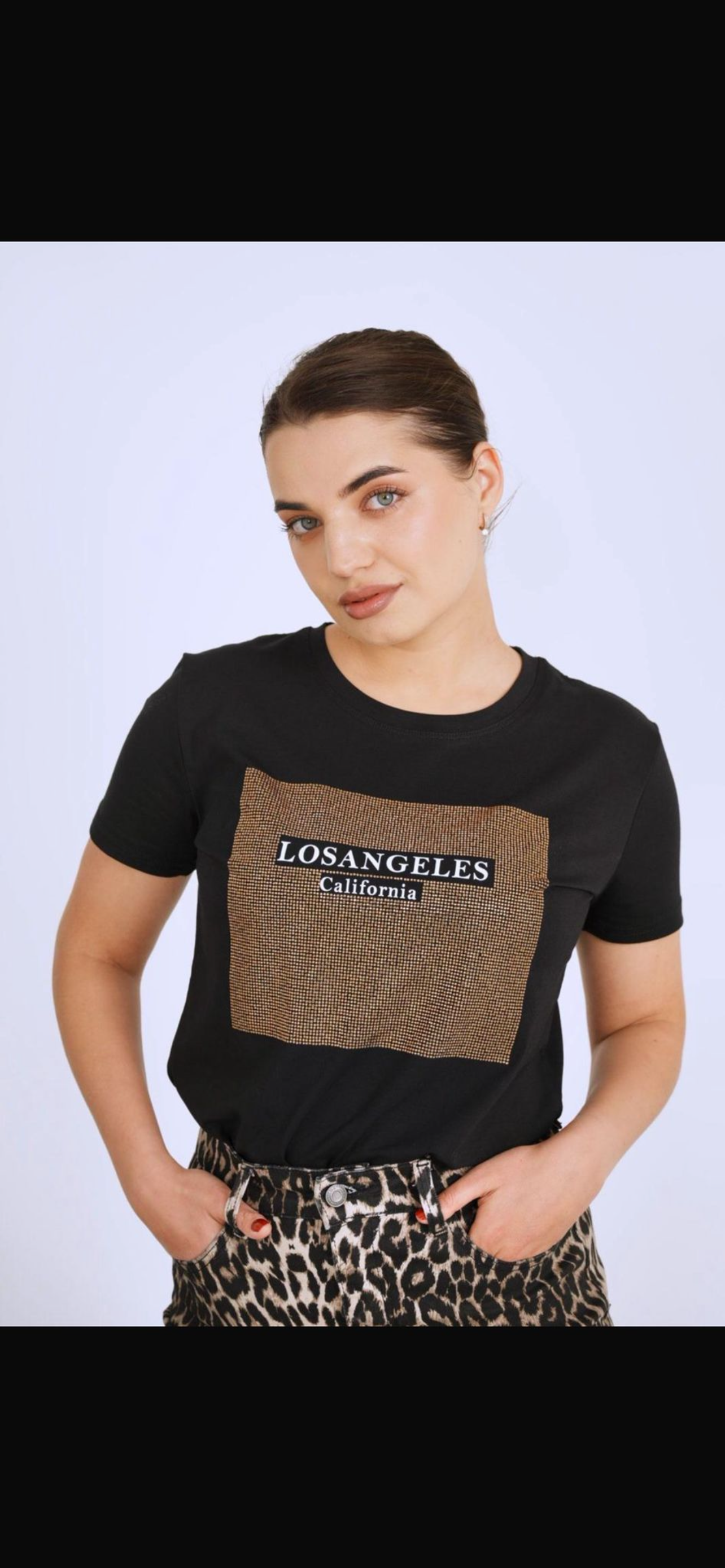 Losangeles black sequins T-shirt