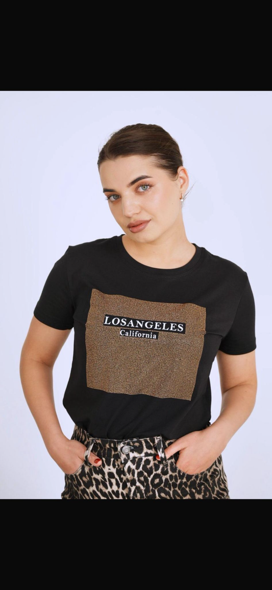 Losangeles black sequins T-shirt
