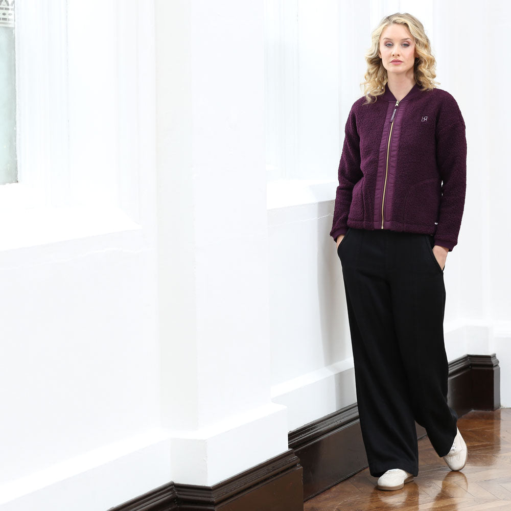 Relax & Renew Heidi Borg Bomber Jacket Plum