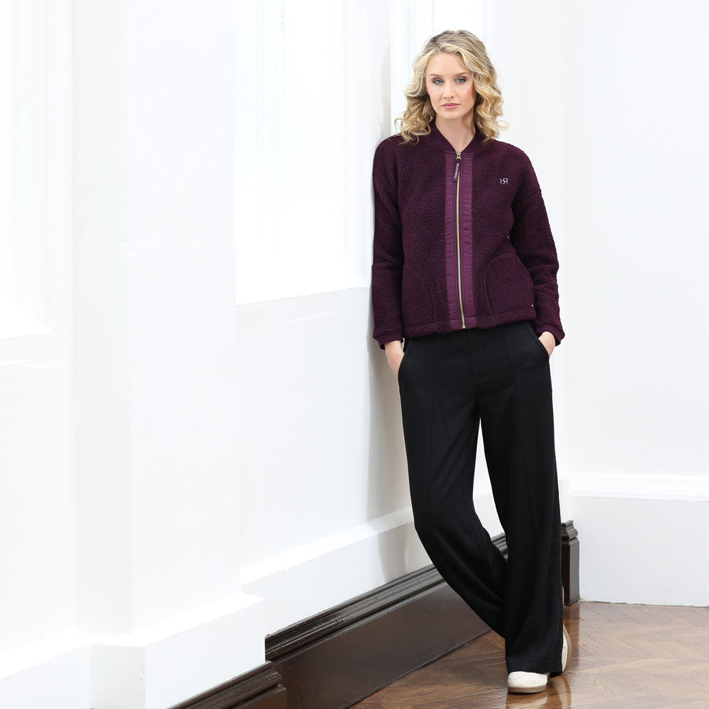 Relax & Renew Heidi Borg Bomber Jacket Plum