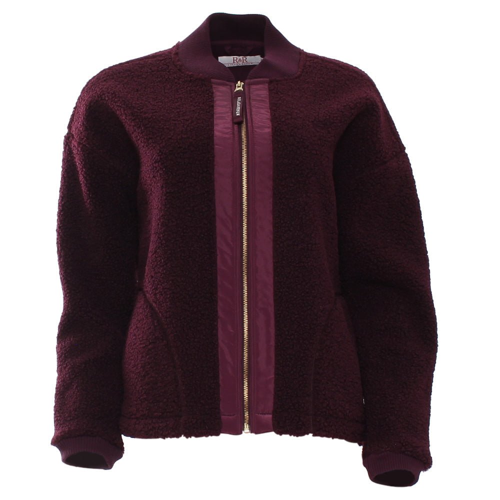 Relax & Renew Heidi Borg Bomber Jacket Plum