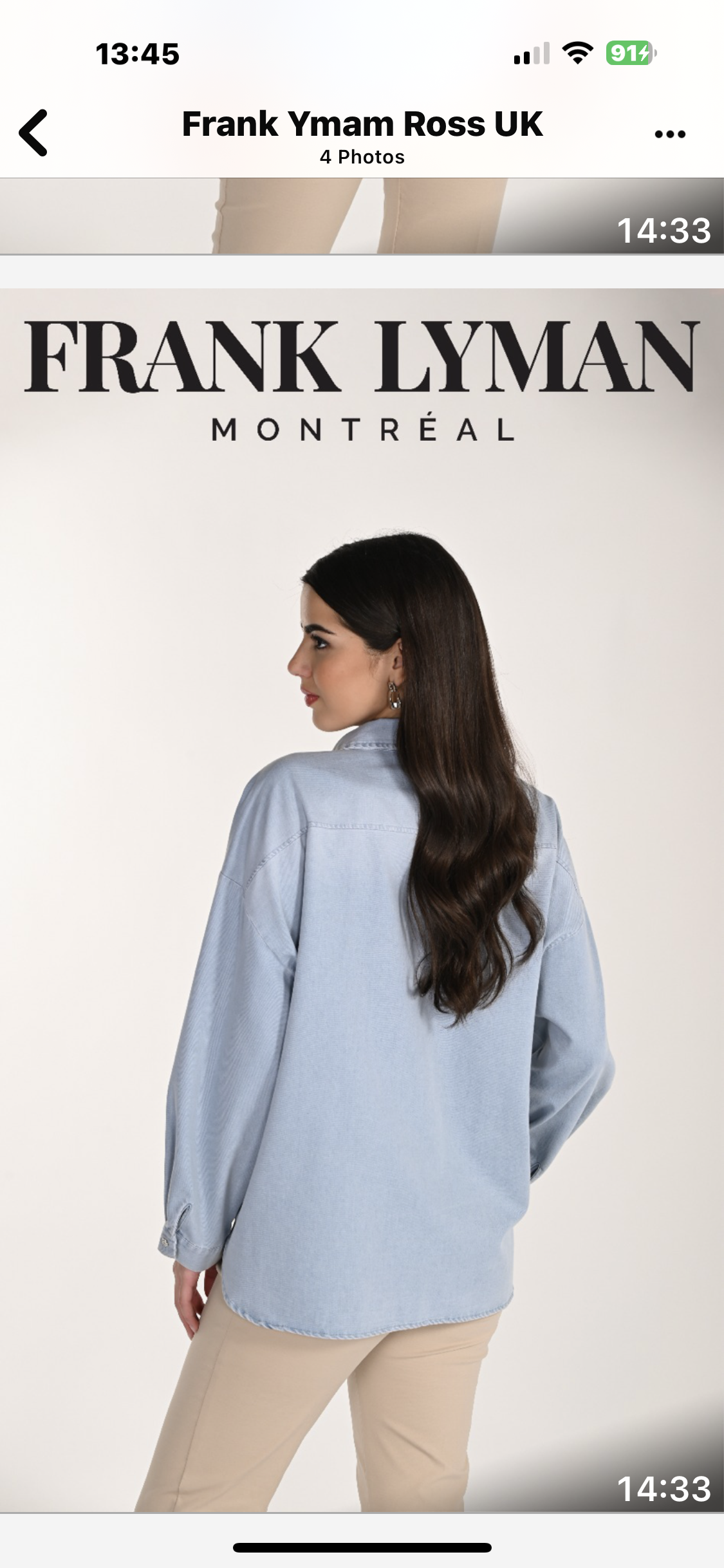 Frank Lyman Embellished Denim Shirt – Style 266582