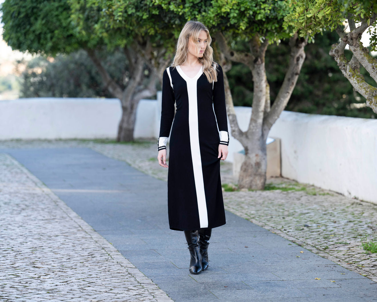 Marble dress 8019-colour 101 monochrome