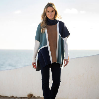 Marble 8112 Colour 223 – Geometric Block Knit Poncho