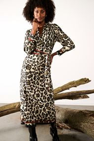 K Design B112 Leopard Print Midi Dress