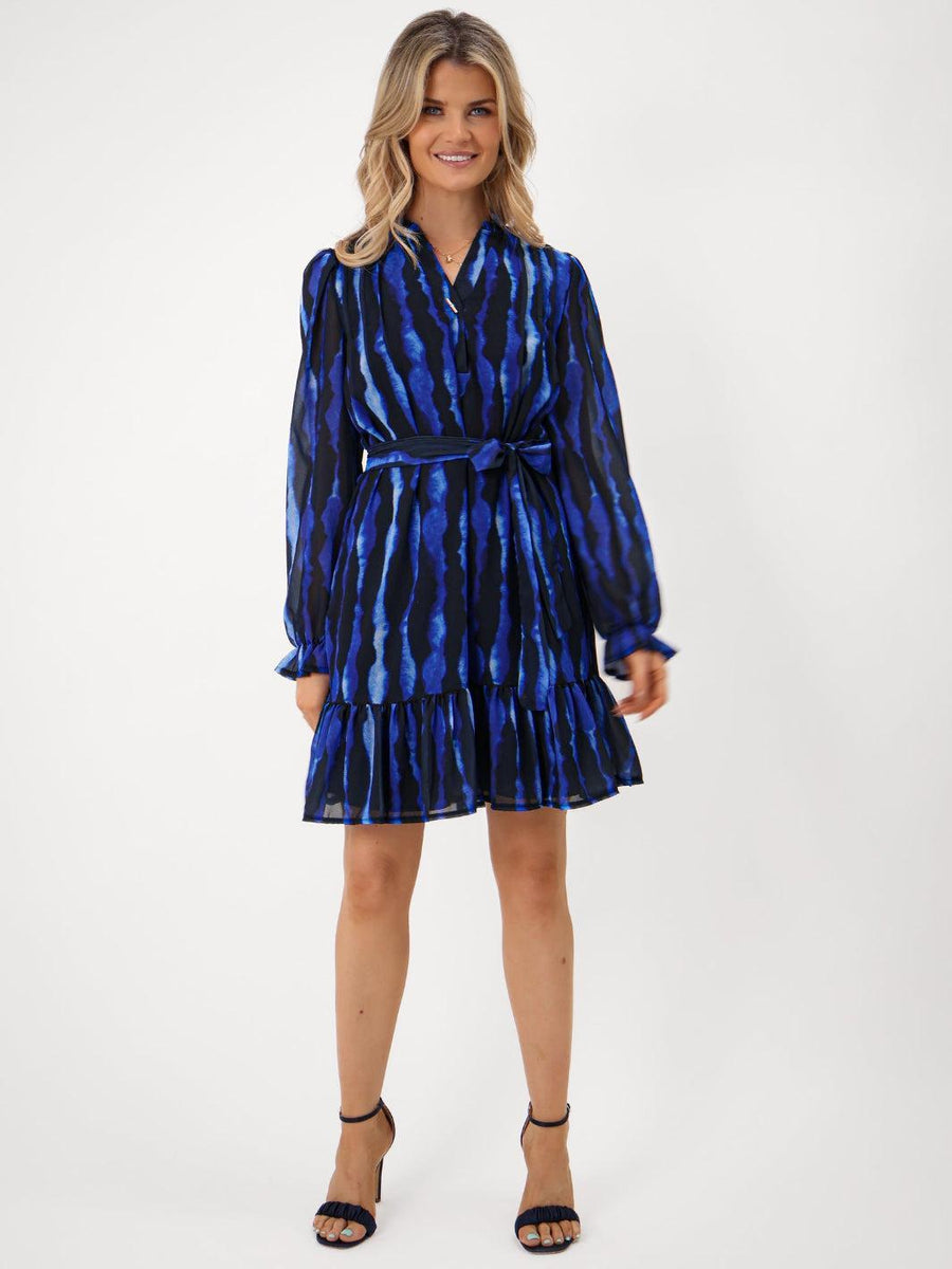 VENUS MINI DRESS IN ROYAL BLUE PRINT
