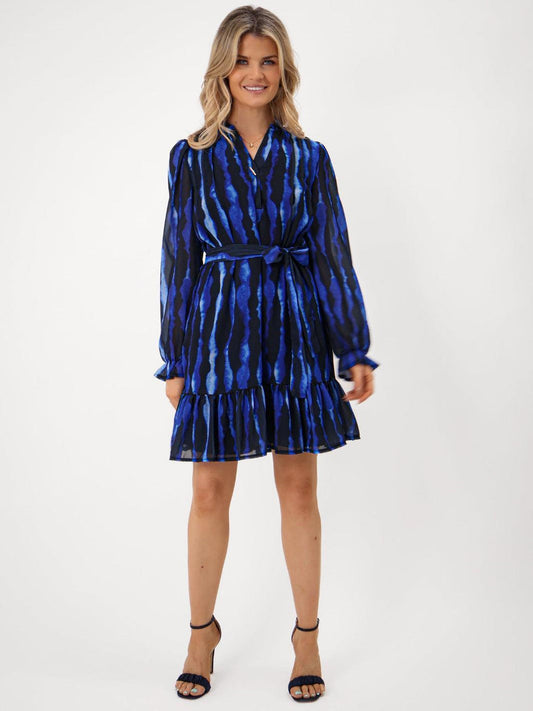 VENUS MINI DRESS IN ROYAL BLUE PRINT