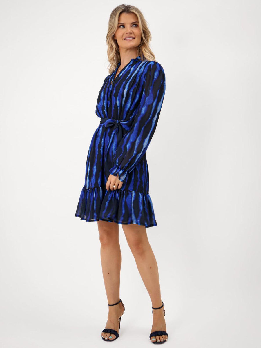 VENUS MINI DRESS IN ROYAL BLUE PRINT