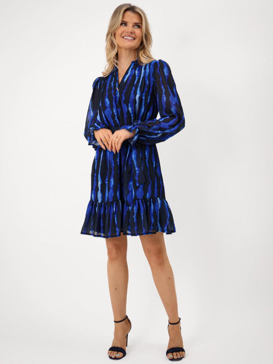 VENUS MINI DRESS IN ROYAL BLUE PRINT