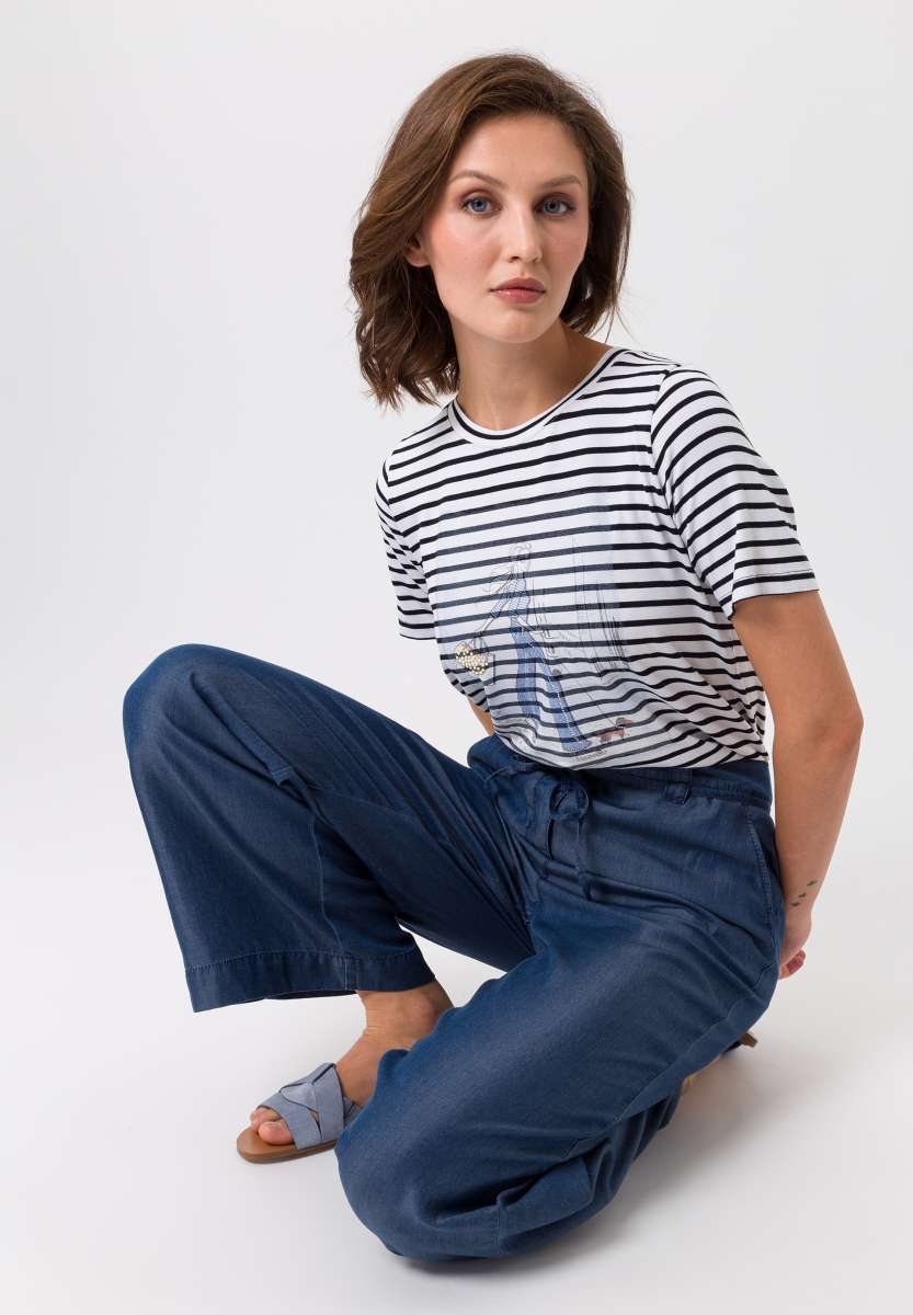Tuzzi denim look trousers