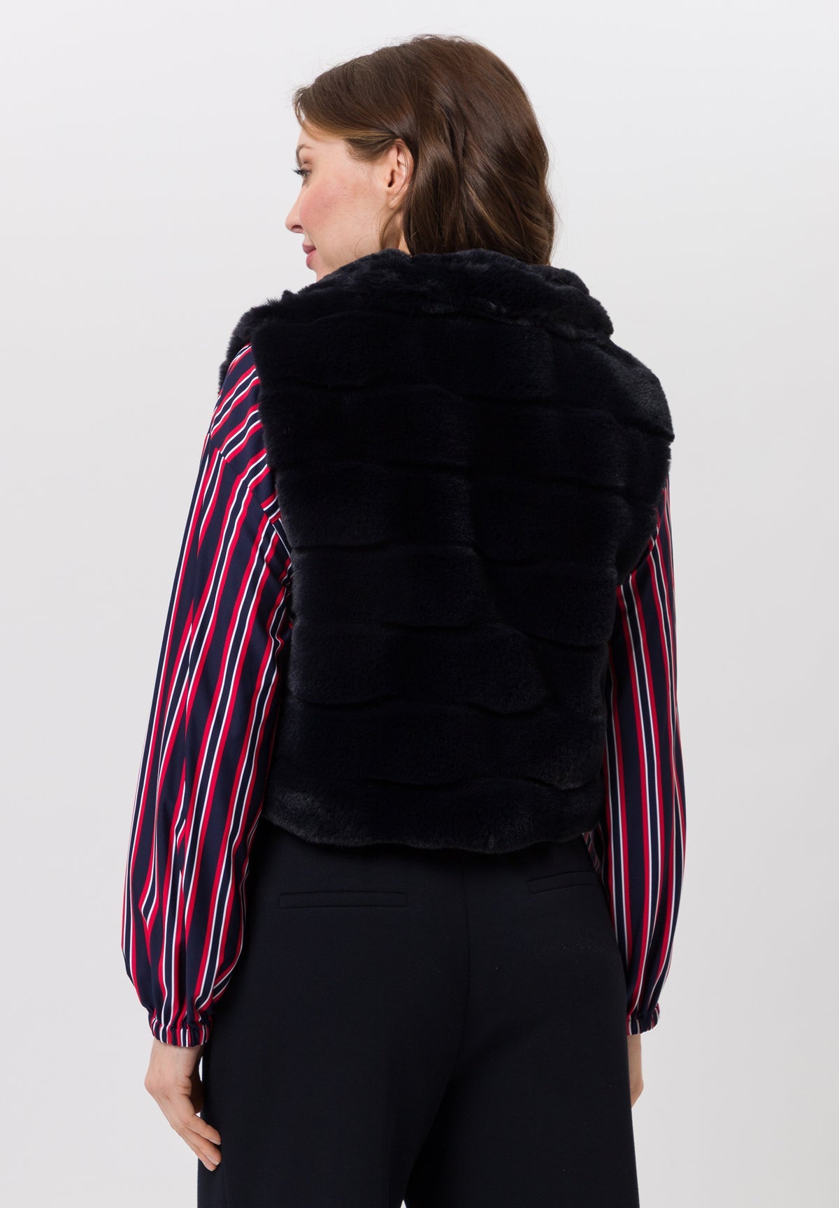 Tuzzi navy faux fur gilet