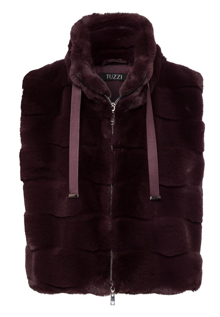 Tuzzi blackberry faux fur gilet