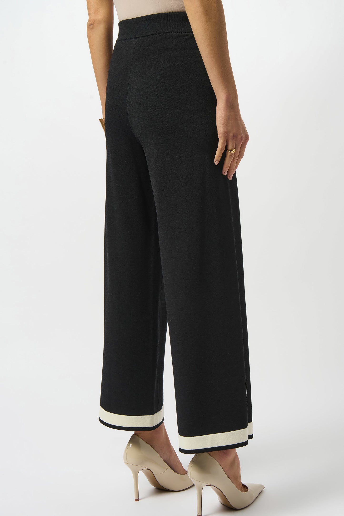 Sweater Knit Colour Block Culotte Pants