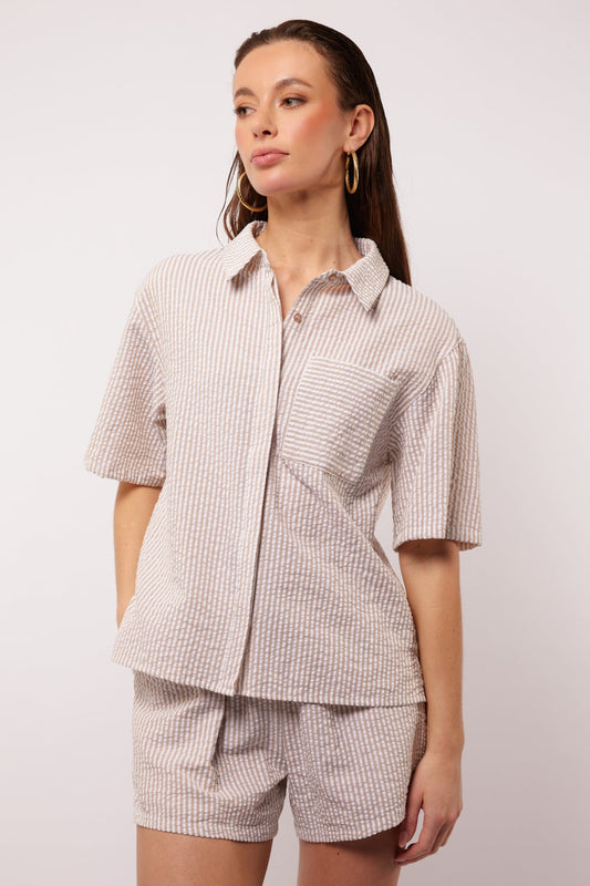 Arabella sand blouse