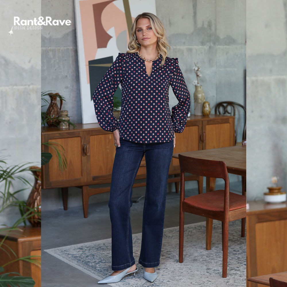 Rant & Rave Sherry Wide Leg Jean Dark Wash