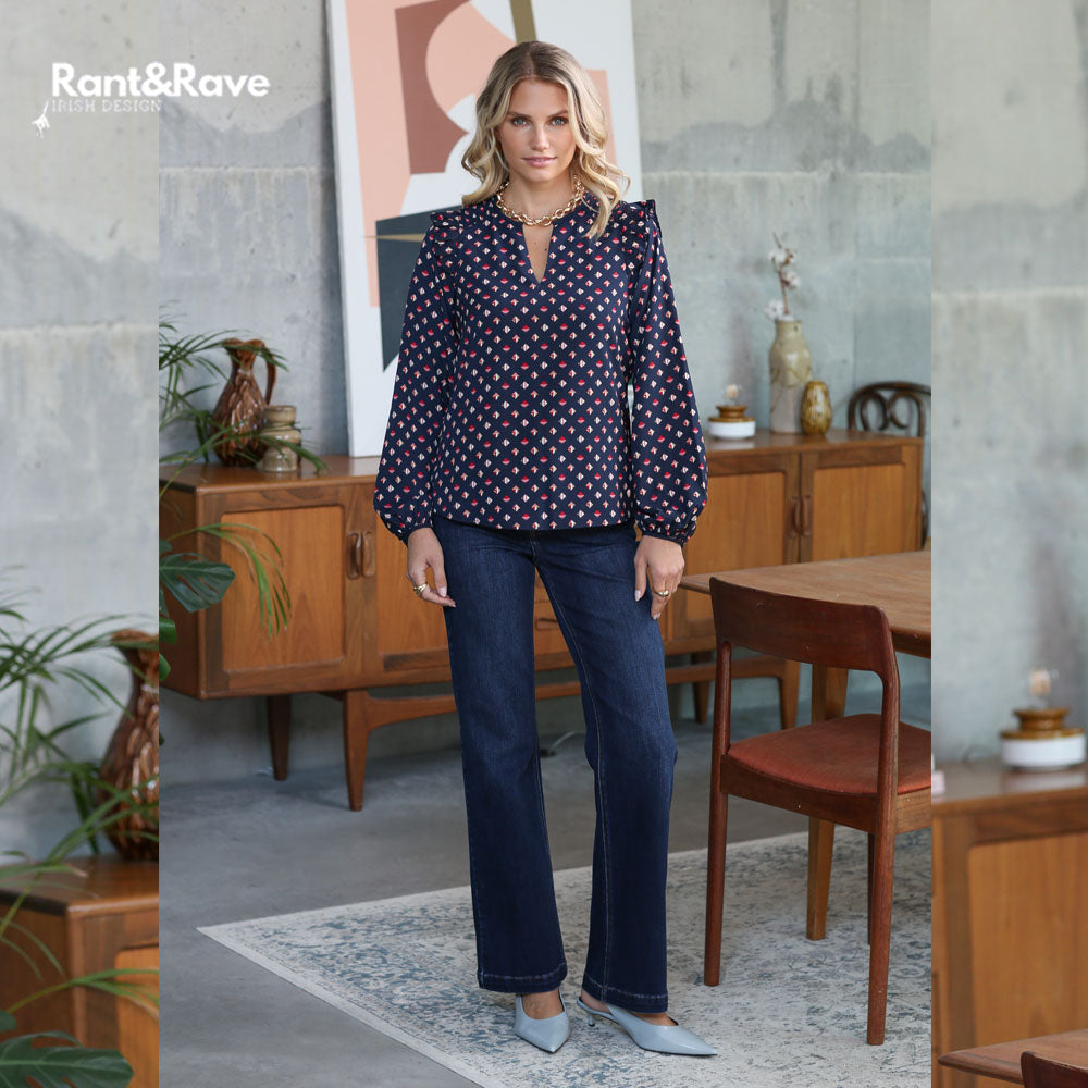 Rant & Rave Sherry Wide Leg Jean Dark Wash