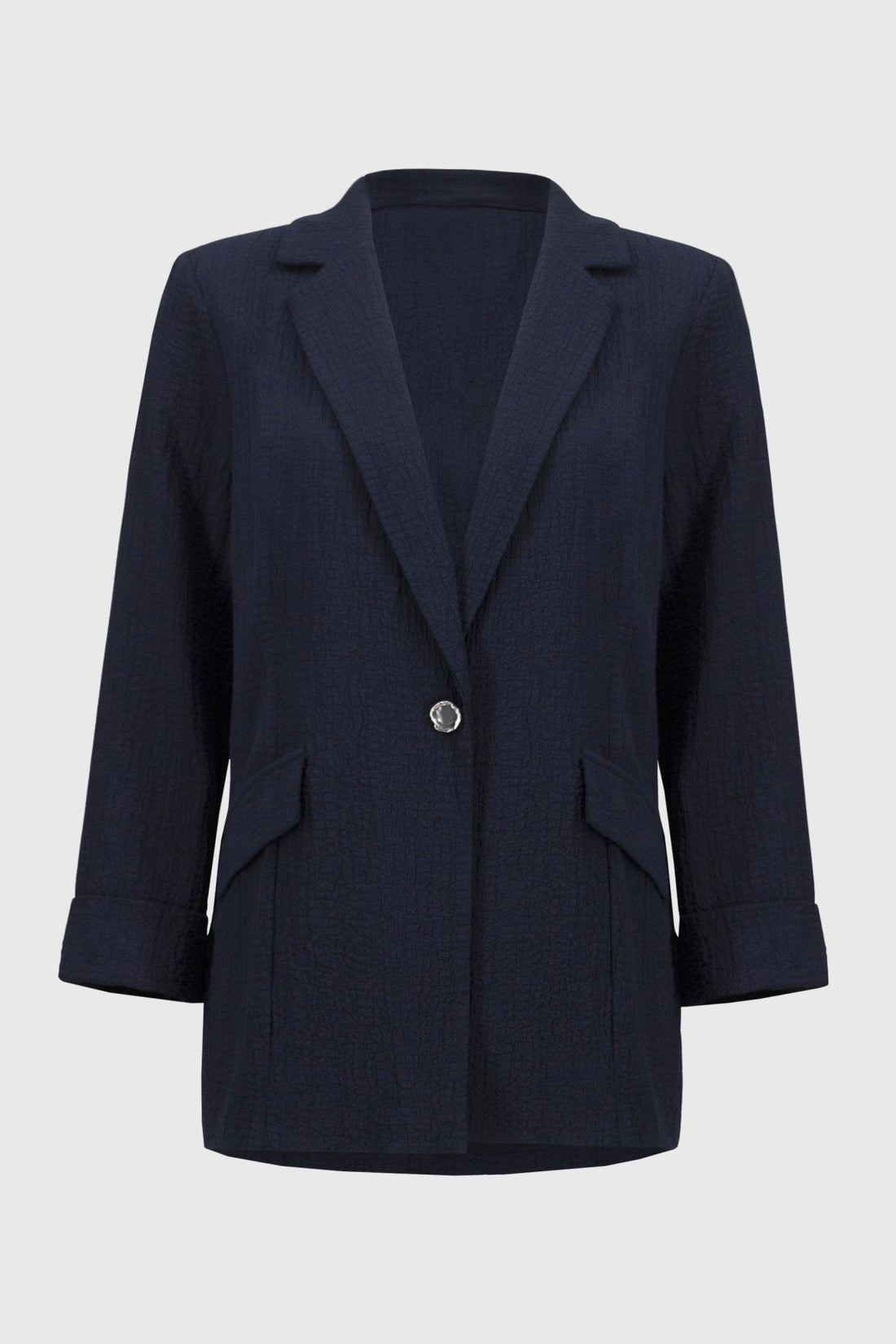 251082 JOSEPH RIBKOFF SEERSUCKER STRAIGHT BLAZER NAVY BLUE