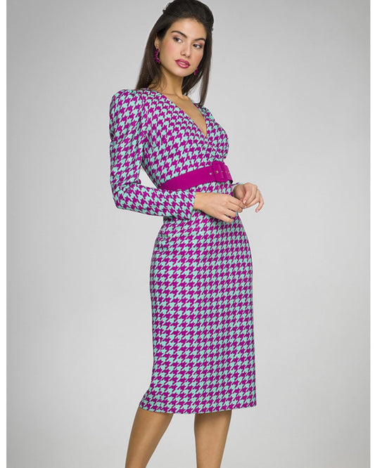 Olimara mulberry and green dress SALE.