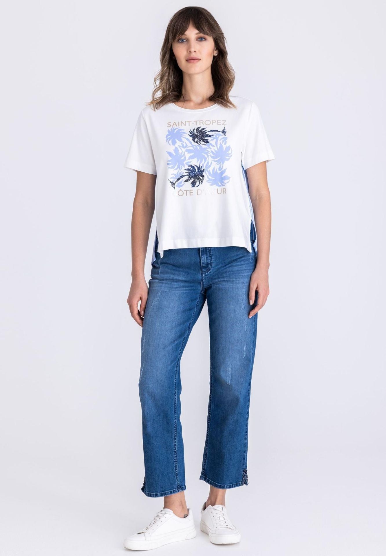 TUZZI beach please- Saint Tropez white/blue striped t-shirt