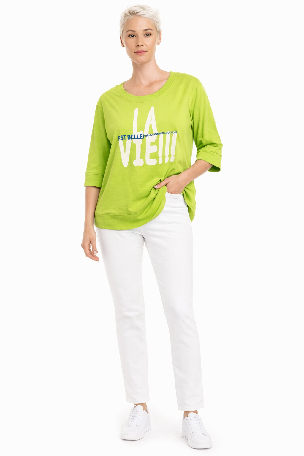 Doris Streich 390116 – “La Vie” Lime Sweat Top