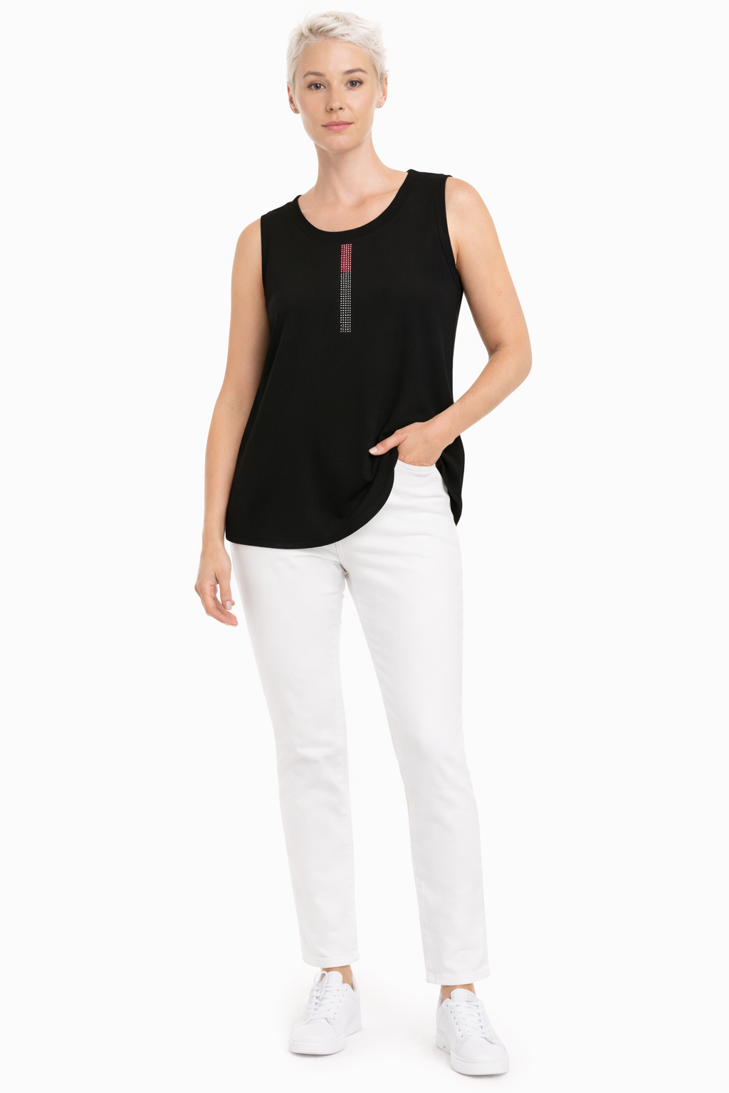 Doris Streich 525270 – Stripe & Fuchsia Statement Top