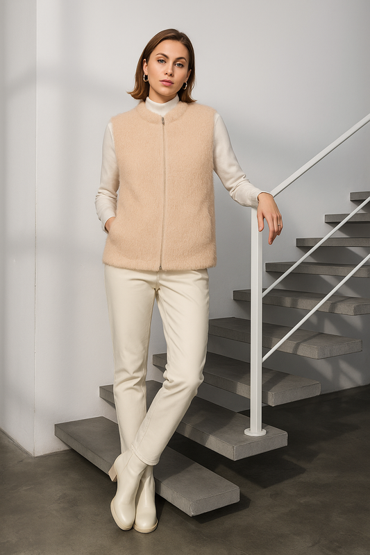 SUNDAY Light Taupe Knit Gilet