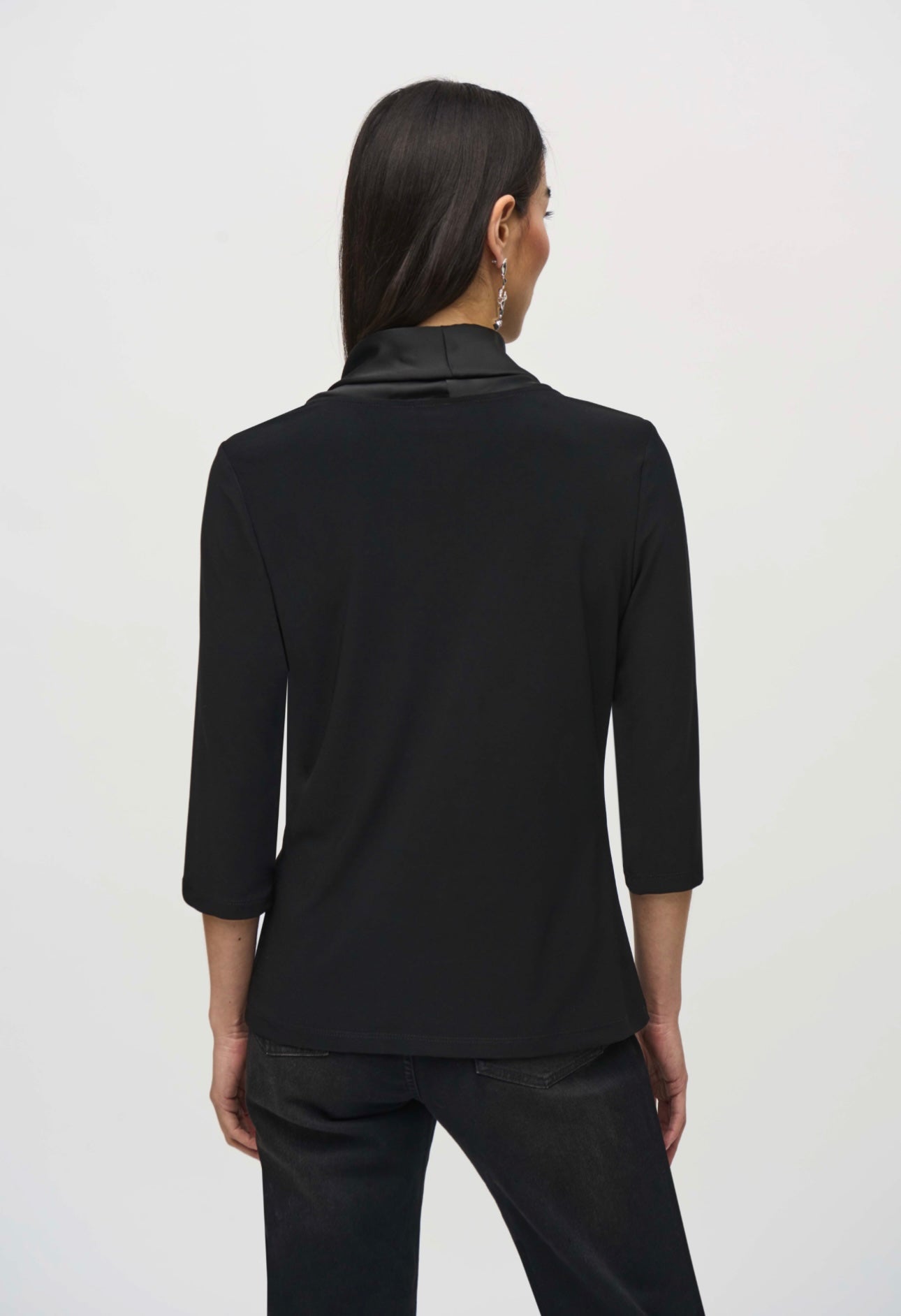 Silky knit and satin fitted top