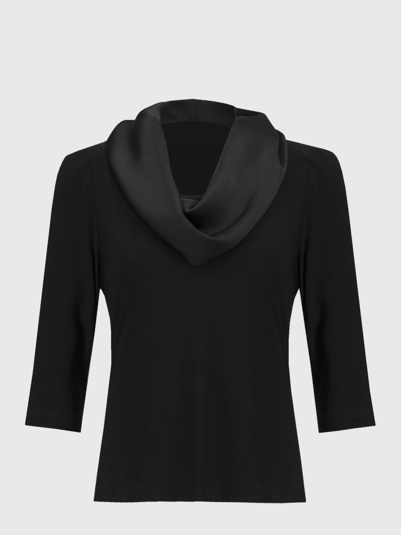 Silky knit and satin fitted top