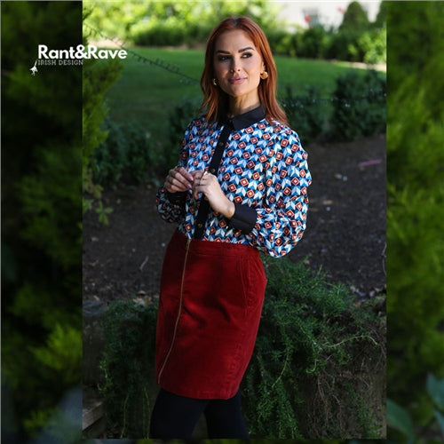 Kelila  rust cord skirt