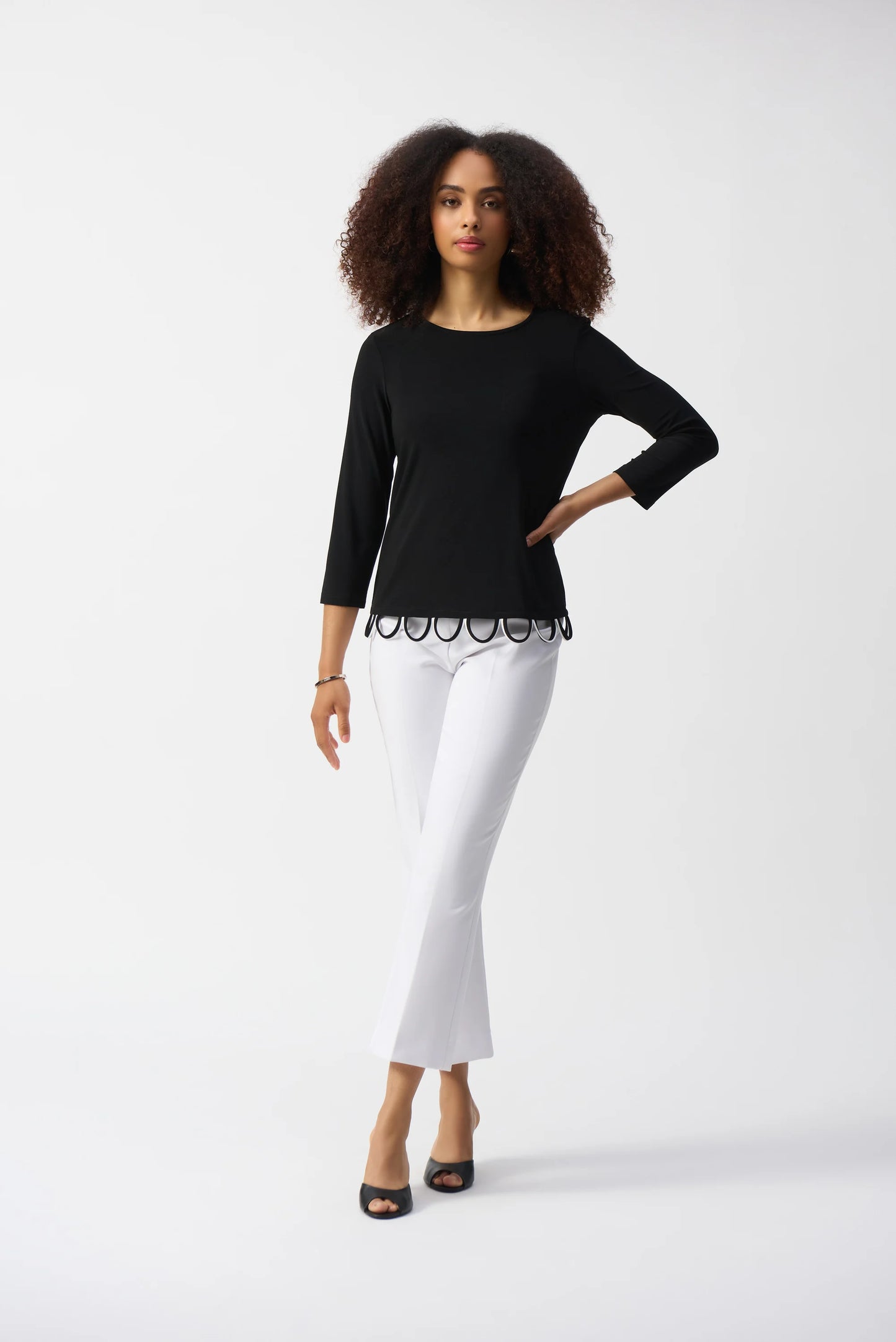 Joseph Ribkoff Silky Knit Loop Detail Fitted Top 251133