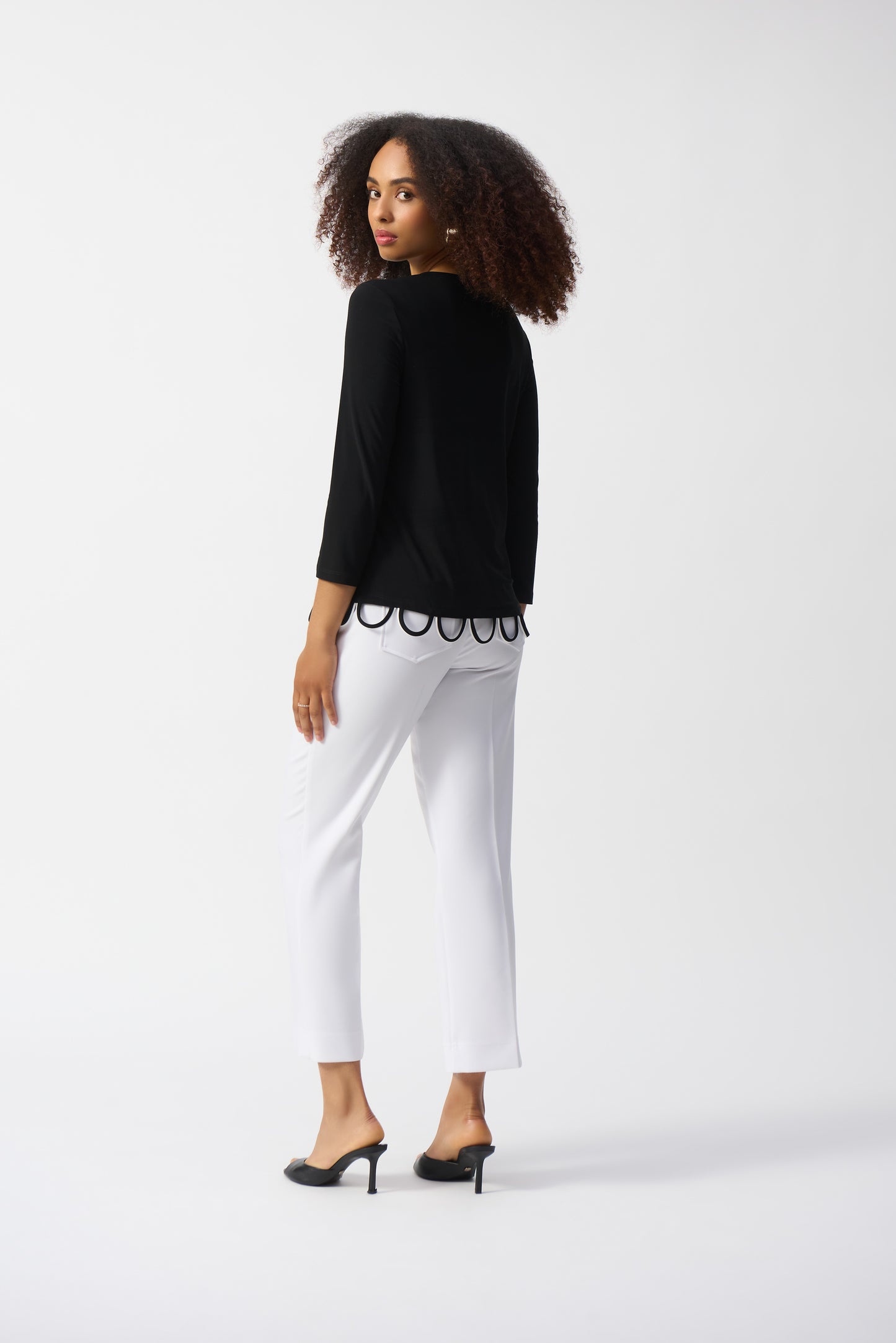 Joseph Ribkoff Silky Knit Loop Detail Fitted Top 251133