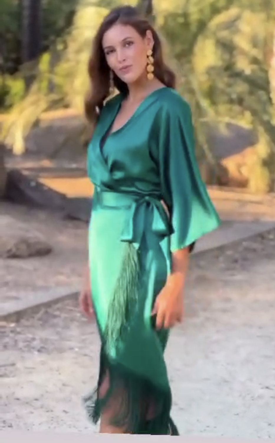 Emily green satin wrap 14/16