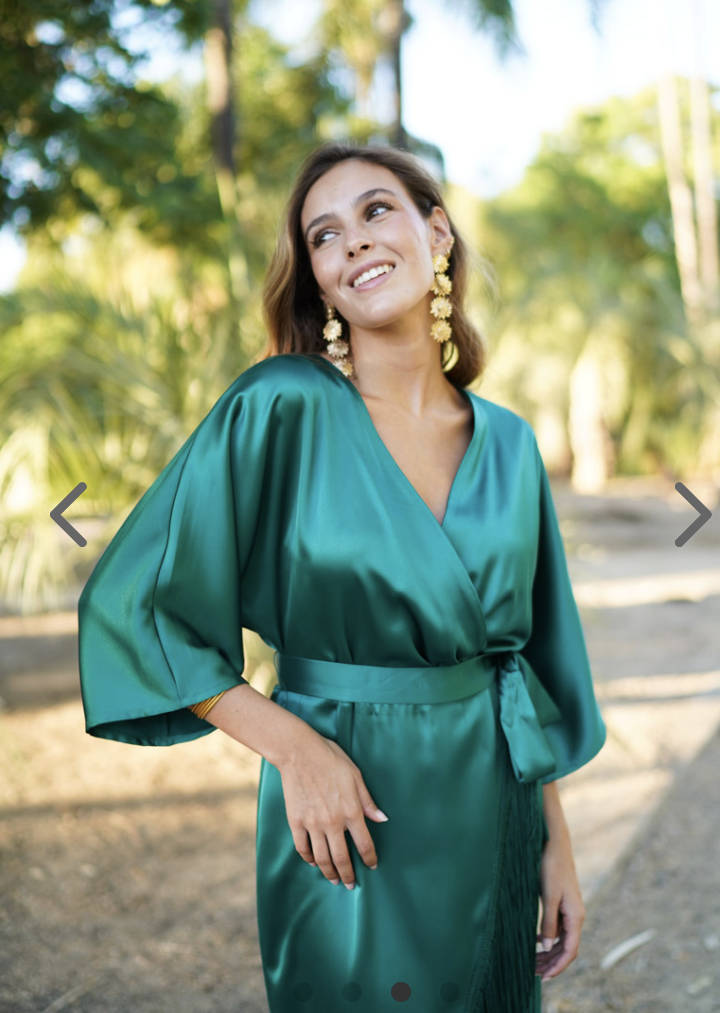 Emily green satin wrap 14/16