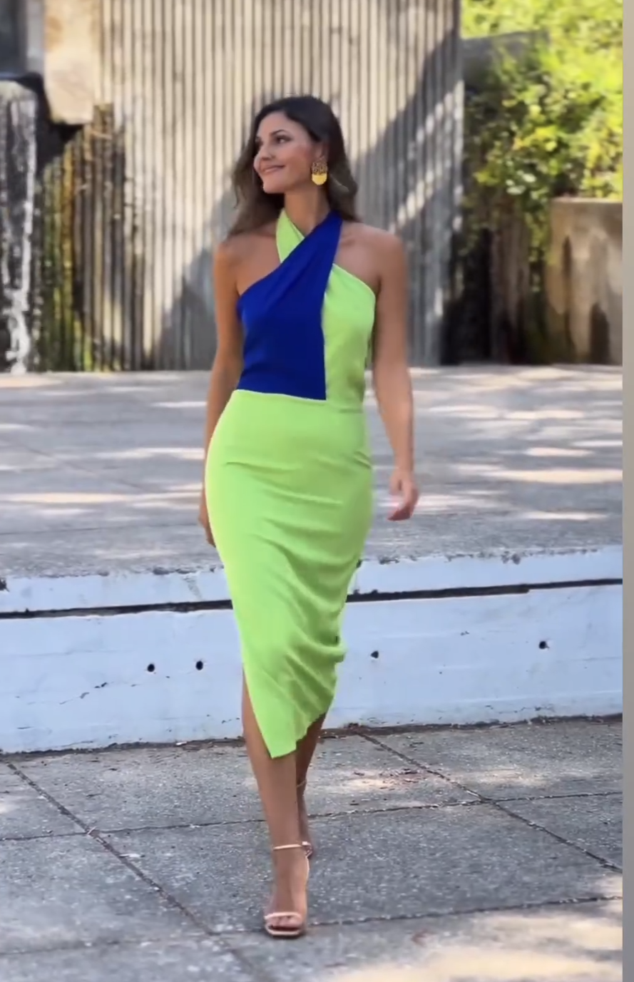 Icair lime and royal dress