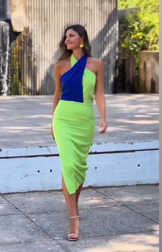 Icair lime and royal dress