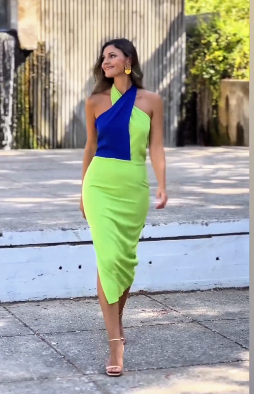 Icair lime and royal dress