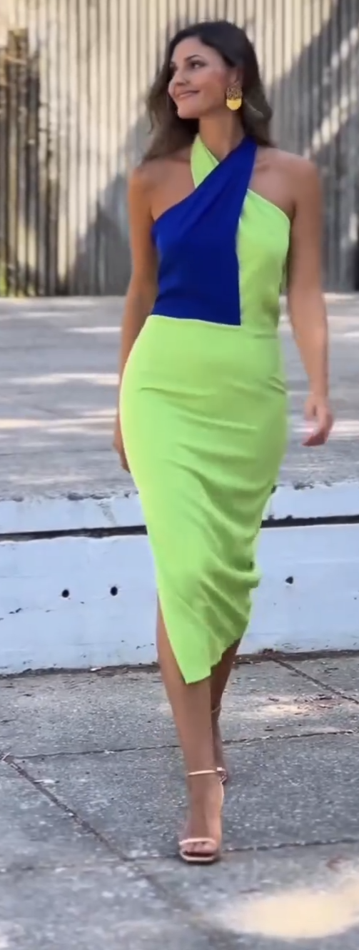 Icair lime and royal dress