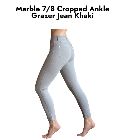 Marble khaki 7/8 ankle grazer