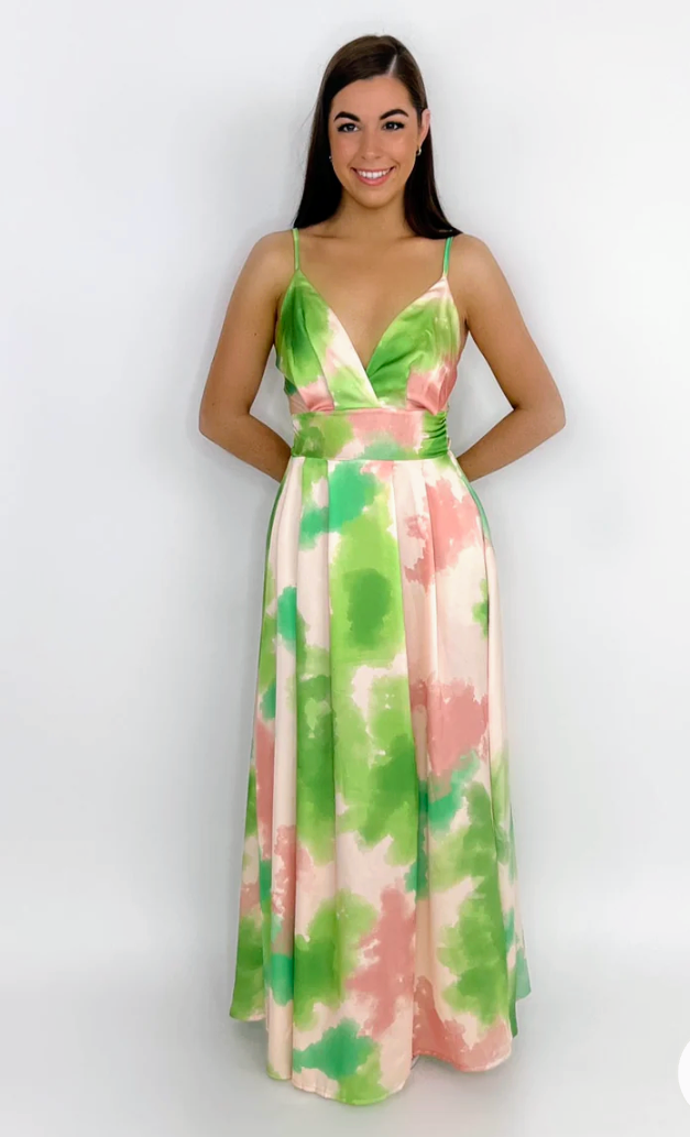 Lola green print maxi