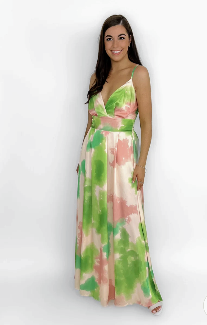 Lola green print maxi