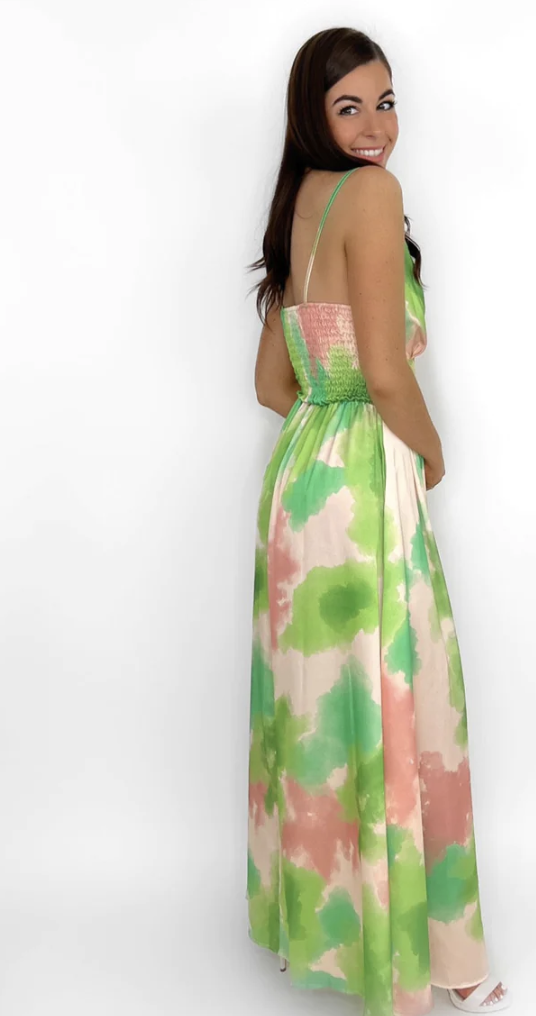 Lola green print maxi