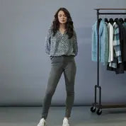 Marble animal print blue/grey blouse