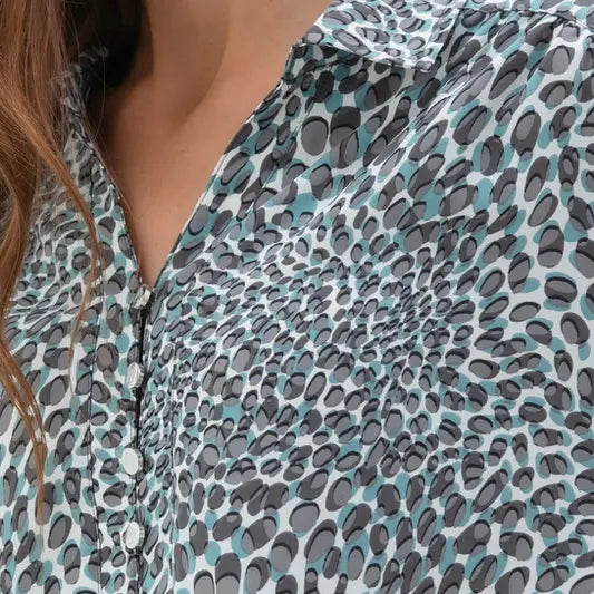 Marble animal print blue/grey blouse
