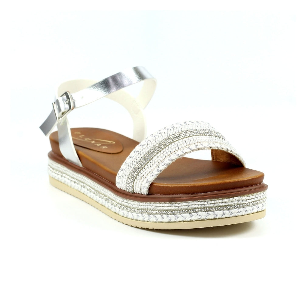 Frazer white/silver sandals