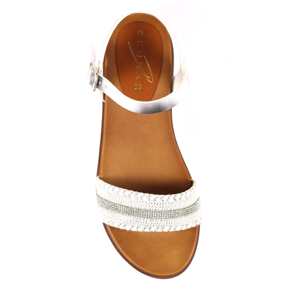 Frazer white/silver sandals