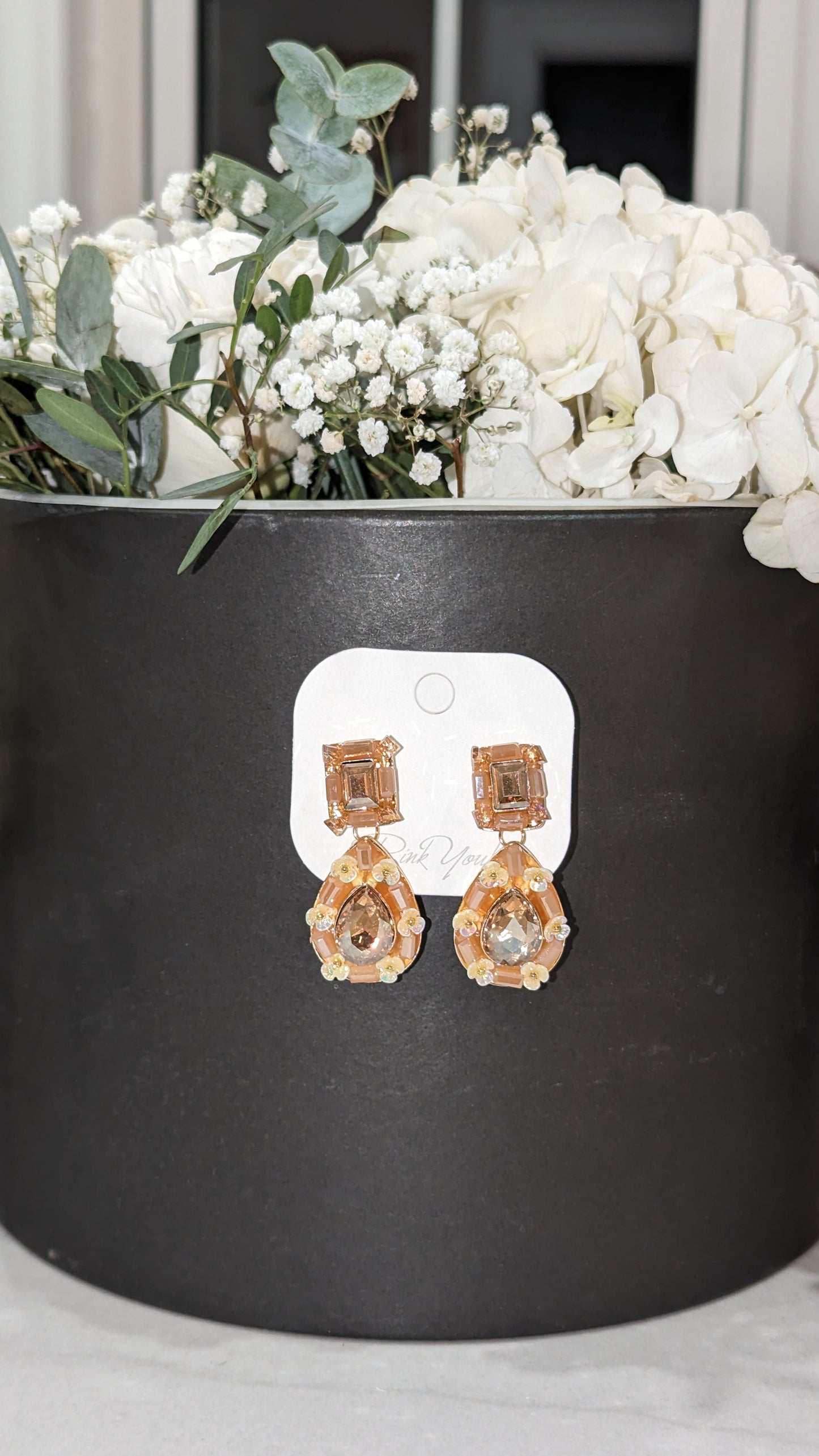 Large gold glass earrings