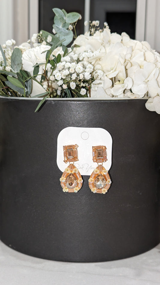 Large gold glass earrings